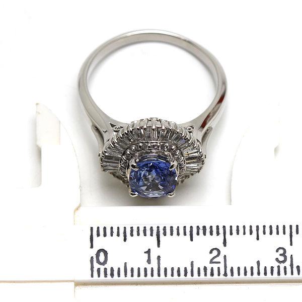 非加熱 サファイア リング 21号 2.03ct ミャンマー産 Pt900 