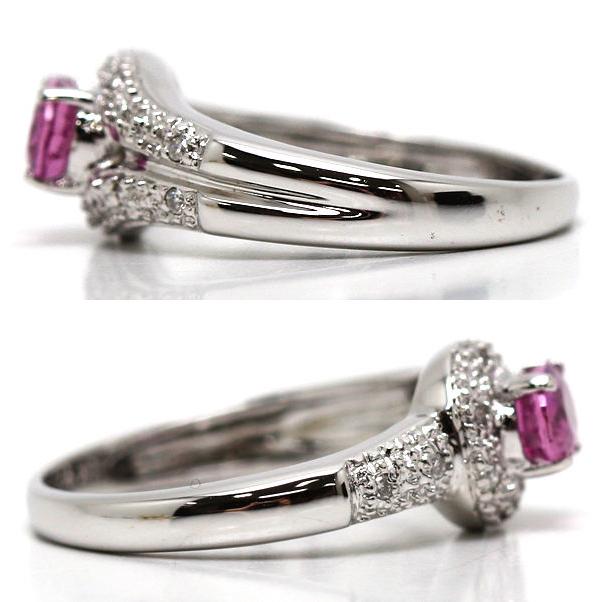 K18wg 天然ピンクサファイア 0.75ct 天然ダイヤモンド 0.05ct