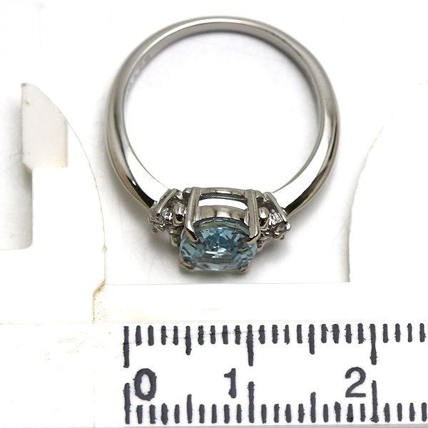 Pt900 アクアマリンリング 10号 1.08ct ダイヤモンド 0.06ct
