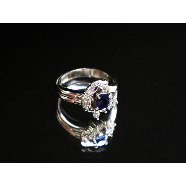 Pt900 サファイアリング 12号 0.61ct ダイヤモンド 0.26ct 約8.0g プラチナ 指輪 21039Aの画像