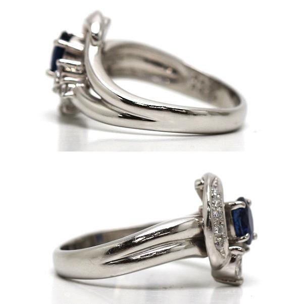 Pt900 サファイアリング 12号 0.61ct ダイヤモンド 0.26ct 約8.0g プラチナ 指輪 21039Aの画像