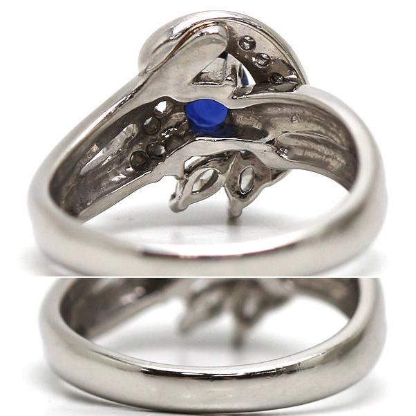 Pt900 サファイアリング 12号 0.61ct ダイヤモンド 0.26ct 約8.0g プラチナ 指輪 21039Aの画像