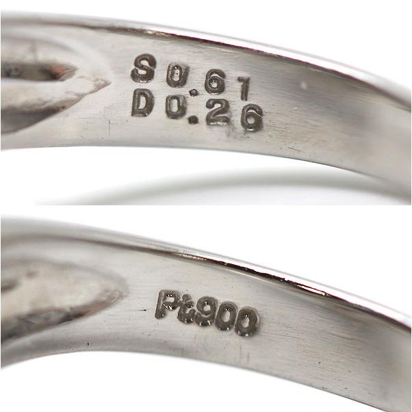 Pt900 サファイアリング 12号 0.61ct ダイヤモンド 0.26ct 約8.0g プラチナ 指輪 21039Aの画像