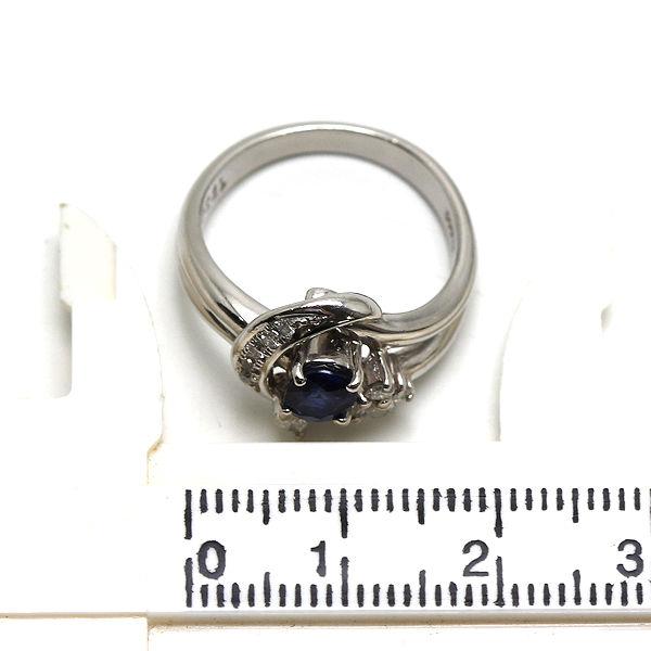 Pt900 サファイアリング 12号 0.61ct ダイヤモンド 0.26ct 約8.0g プラチナ 指輪 21039Aの画像