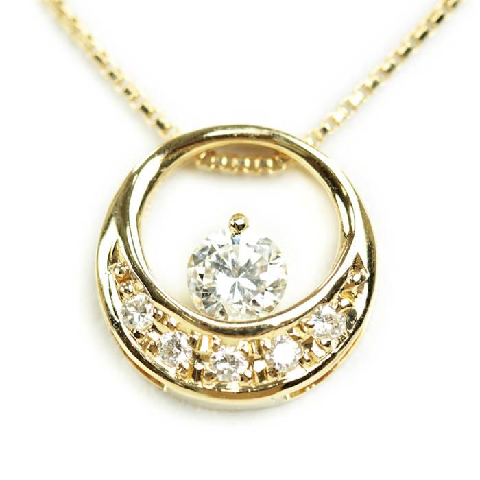 K18 ゴールド ダイヤモンド 0.22ct ネックレス 全長約40cm 18金 21065 