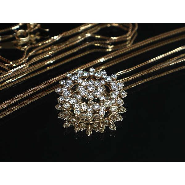 K18PG ダイヤモンド ロングネックレス 約70cm 2.00ct 18金 ピンク 
