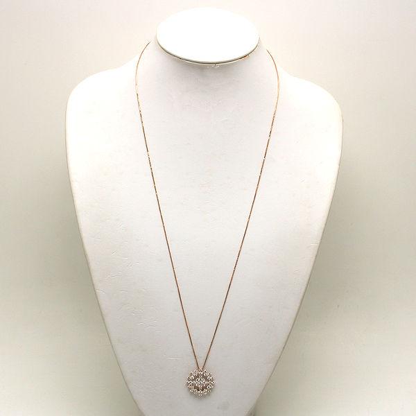 K18PG ダイヤモンド ロングネックレス 約70cm 2.00ct 18金 ピンク 