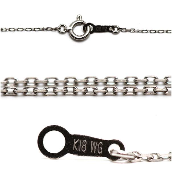 K18WG ダイヤモンドネックレス 約40cm 18金 ホワイトゴールド 約1.7g 