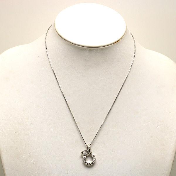 Pt850 Pt1000 ダイヤモンドネックレス 約45cm 1.01ct 曲線 プラチナ
