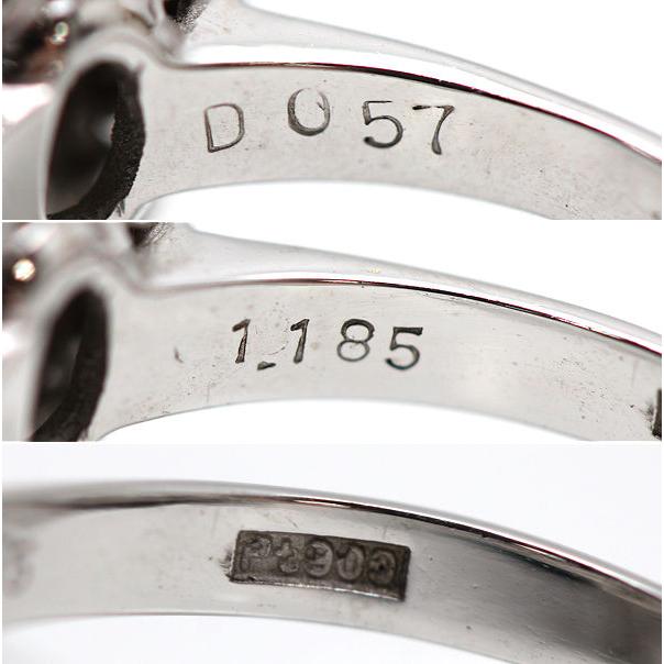 Pt900 アレキサンドライトリング 13号 1.185ct ダイヤモンド 0.57ct 約