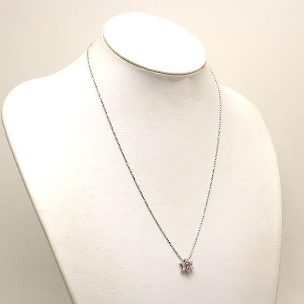 18金 ホワイトゴールド ダイヤとパパラチア ネックレス