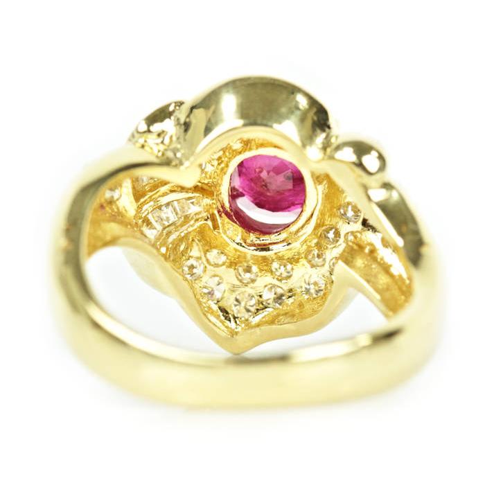 K18 ルビー 1.09ct ダイヤモンド 0.83ct リング 指輪 13号 18金 
