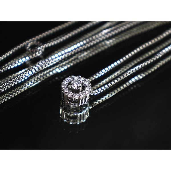 K18WG ダイヤモンドネックレス 約46cm 0.20ct 約2.8g 18金 ホワイト 