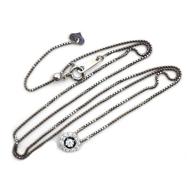 K18WG ダイヤモンドネックレス 約46cm 0.20ct 約2.8g 18金 ホワイト 