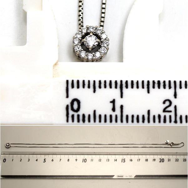 K18WG ダイヤモンドネックレス 約46cm 0.20ct 約2.8g 18金 ホワイト 