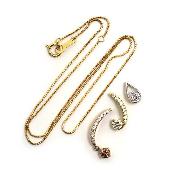 K18 ダイヤモンドネックレス 18金 0.28ct/0.12ct/0.30ct/0.11ct/0.24ct