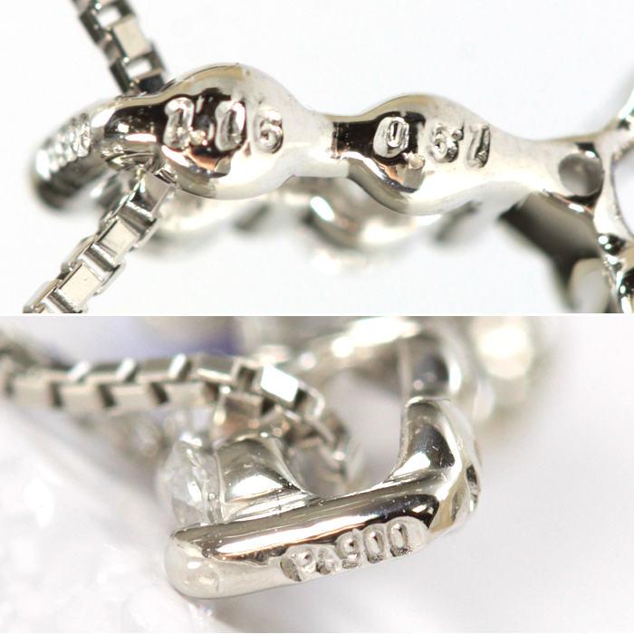 Pt850/900 タンザナイト ネックレス 大粒 1.16ct ダイヤモンド 