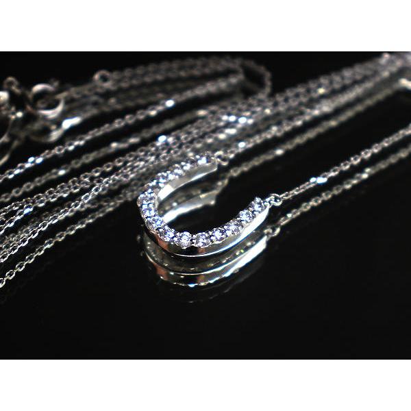Pt850/Pt900 馬蹄ネックレス 約46cm ダイヤモンド 0.50ct