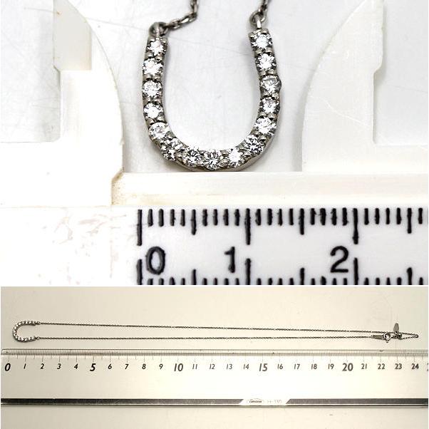 Pt850/Pt900 馬蹄ネックレス 約46cm ダイヤモンド 0.50ct プラチナ 