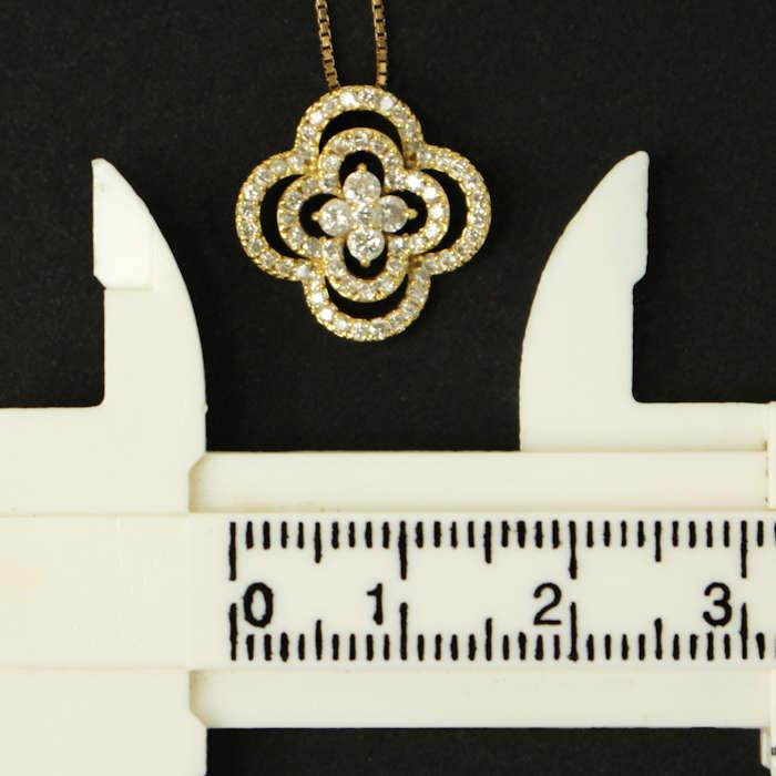 K18 18金 イエローゴールド ダイヤモンド 0.51ct フラワー ネックレス 