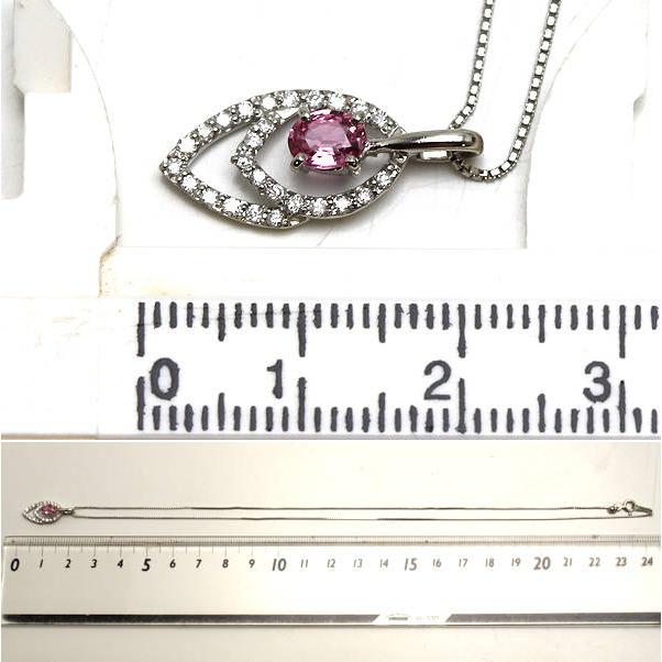 Pt850 Pt900 パパラチアサファイア ネックレス 約44cm 0.329ct 