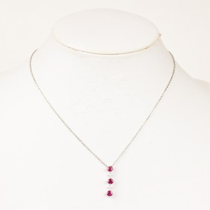 ルビー 0.95ct ダイヤモンド 0.05ct Pt850 プラチナ ネックレス