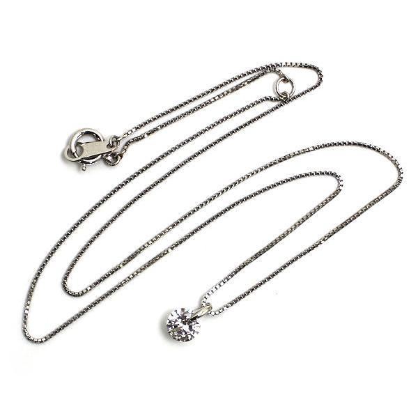 Pt850 Pt900 一粒ダイヤモンド ネックレス 約40cm 0.53ct 約2.6g