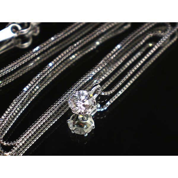 Pt850 Pt900 一粒ダイヤモンドネックレス 約45cm 0.834ct 約3.4g