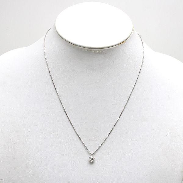 Pt850 Pt900 一粒ダイヤモンドネックレス 約45cm 0.834ct 約3.4g