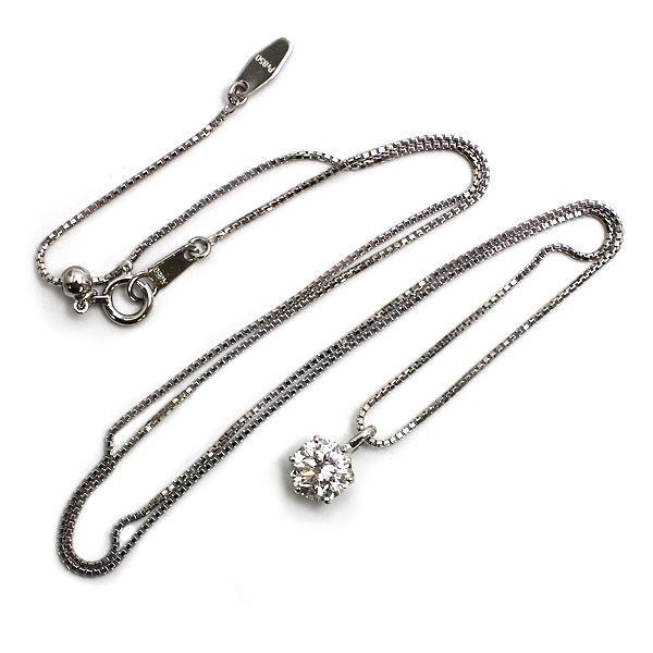 Pt850 Pt900 一粒ダイヤモンドネックレス 約45cm 0.834ct 約3.4g