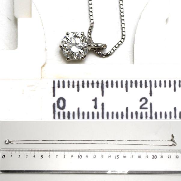 Pt850 Pt900 一粒ダイヤモンドネックレス 約45cm 0.834ct 約3.4g