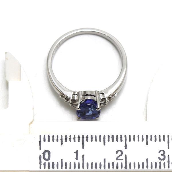 三越 K18WG タンザナイトリング 12号 1.44ct ダイヤモンド 0.12