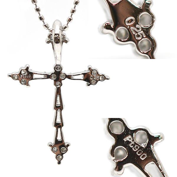 Pt850 Pt900 クロスモチーフネックレス 約40cm ダイヤモンド 0.25ct