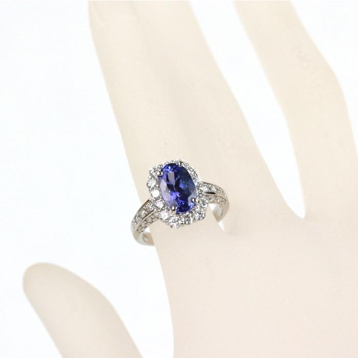 天然タンザナイト プラチナリング Pt900 ゾイサイト 3.31ct