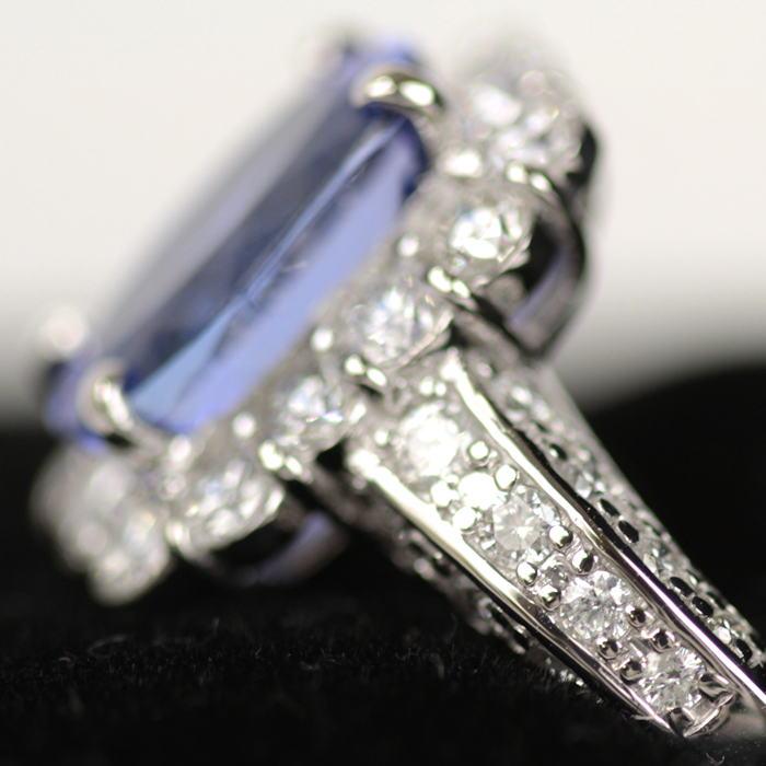 天然タンザナイト プラチナリング Pt900 ゾイサイト 3.31ct