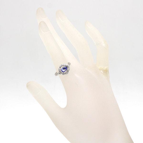 Pt900 タンザナイトリング 14号 0.92ct ダイヤモンド 0.34ct 約5.0g 
