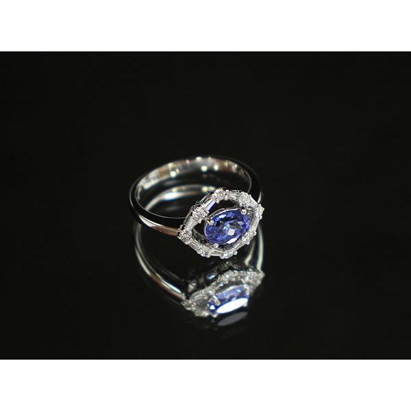 Pt900 タンザナイトリング 14号 0.92ct ダイヤモンド 0.34ct 約5.0g 