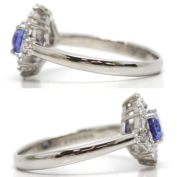 Pt900 タンザナイトリング 14号 0.92ct ダイヤモンド 0.34ct 約5.0g