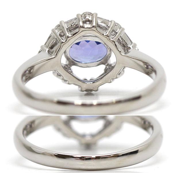 Pt900 タンザナイトリング 14号 0.92ct ダイヤモンド 0.34ct 約5.0g 