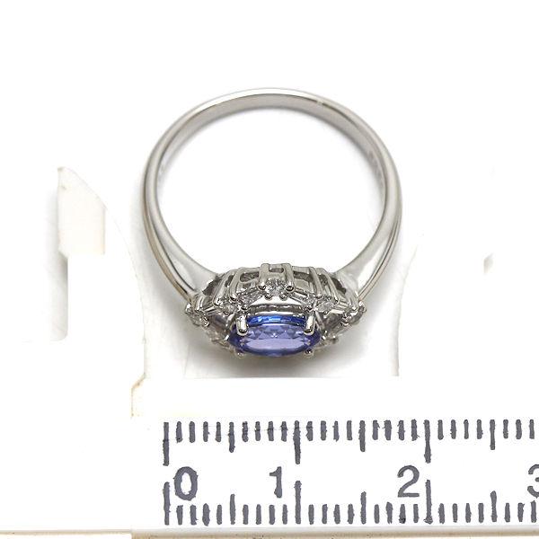 Pt900 タンザナイトリング 14号 0.92ct ダイヤモンド 0.34ct 約5.0g 