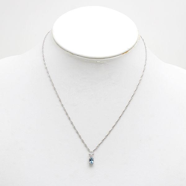 Pt850 Pt900 アクアマリンネックレス 約40cm 約3.2g 0.430ct 