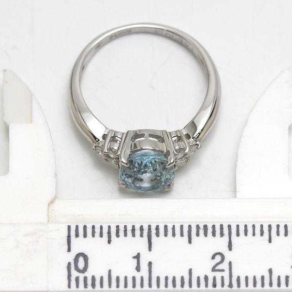 Pt850 アクアマリンリング 10号 1.48ct ダイヤモンド 0.14ct プラチナ 