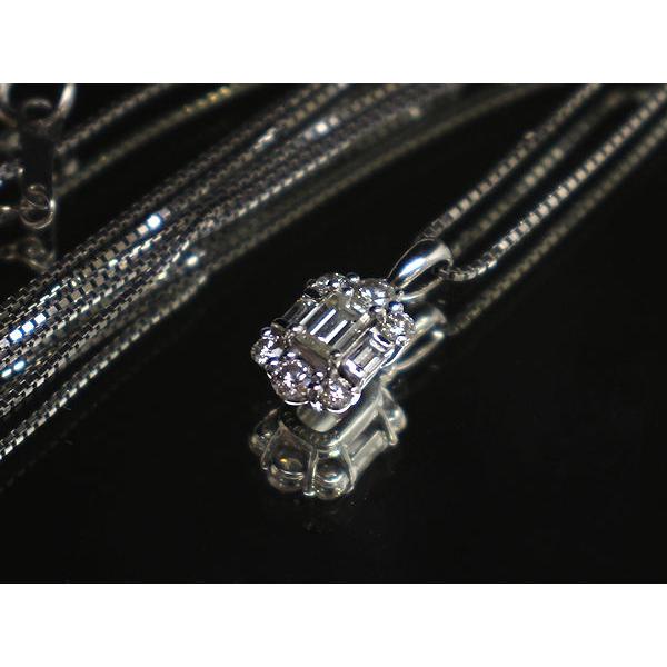 Pt900 Pt850 ダイヤモンドネックレス 0.256ct/0.30ct 約45cm プラチナ 