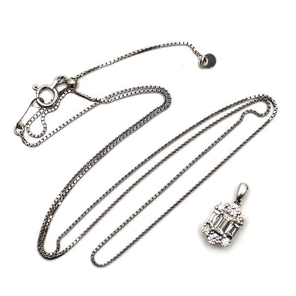 Pt900 Pt850 ダイヤモンドネックレス 0.256ct/0.30ct 約45cm プラチナ 