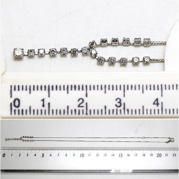 Pt850 ダイヤモンドネックレス 約40cm 約3.2g 0.50ct プラチナ 21920
