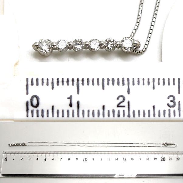 Pt850 Pt900 縦ラインダイヤモンドネックレス 約40cm