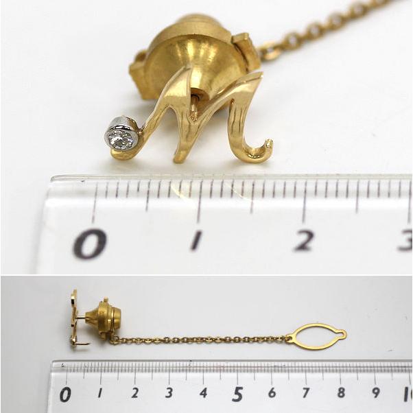 新品未使用 K18アルファベットJタイピン K18 Pt イニシャル M ネクタイピン ダイヤモンド 0.07ct 18金