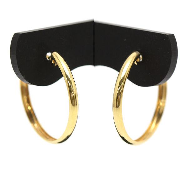 K18YG フープピアス 直径2cm 18金 イエローゴールド 両耳用