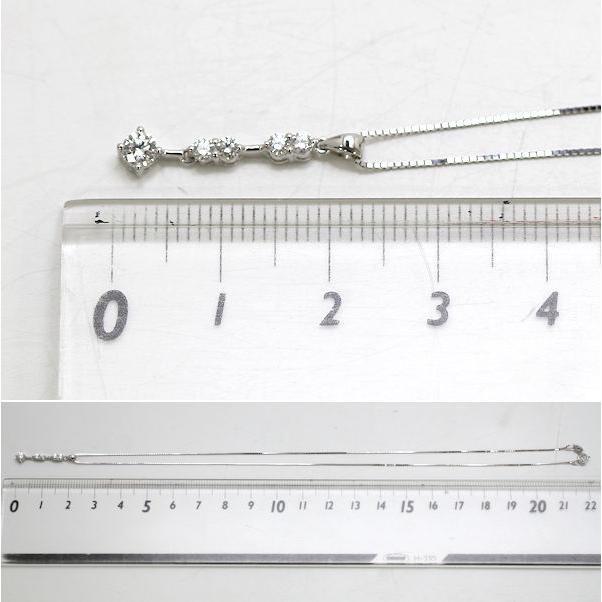 K18WG デザインネックレス ダイヤモンド 約40cm 約1.9g 18金 ホワイト