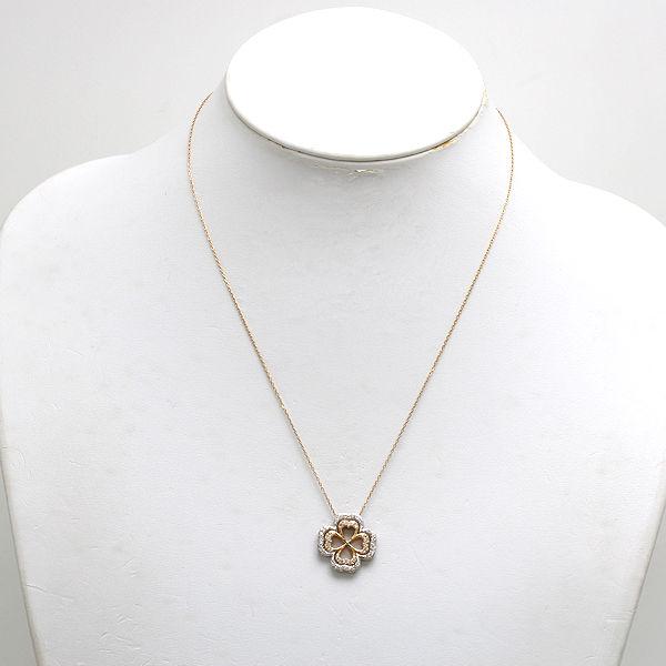 K18 3WAYフラワーモチーフネックレス 約45cm ダイヤモンド 0.50ct 18金